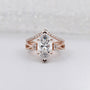 Marquise Cut 3.30tcw Lab Grown Diamond With Band | Rose Gold Split Shank Design | IGI Certified