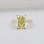 4.50ct Yellow Radiant Cut Solitaire Engagement Ring | Fancy Yellow Diamond Ring | Gold Radiant Engagement Ring | Classic Statement Ring
