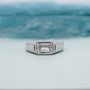 Emerald 2.50ct Lab Grown Diamond Men’s Ring in White Gold | IGI Certified