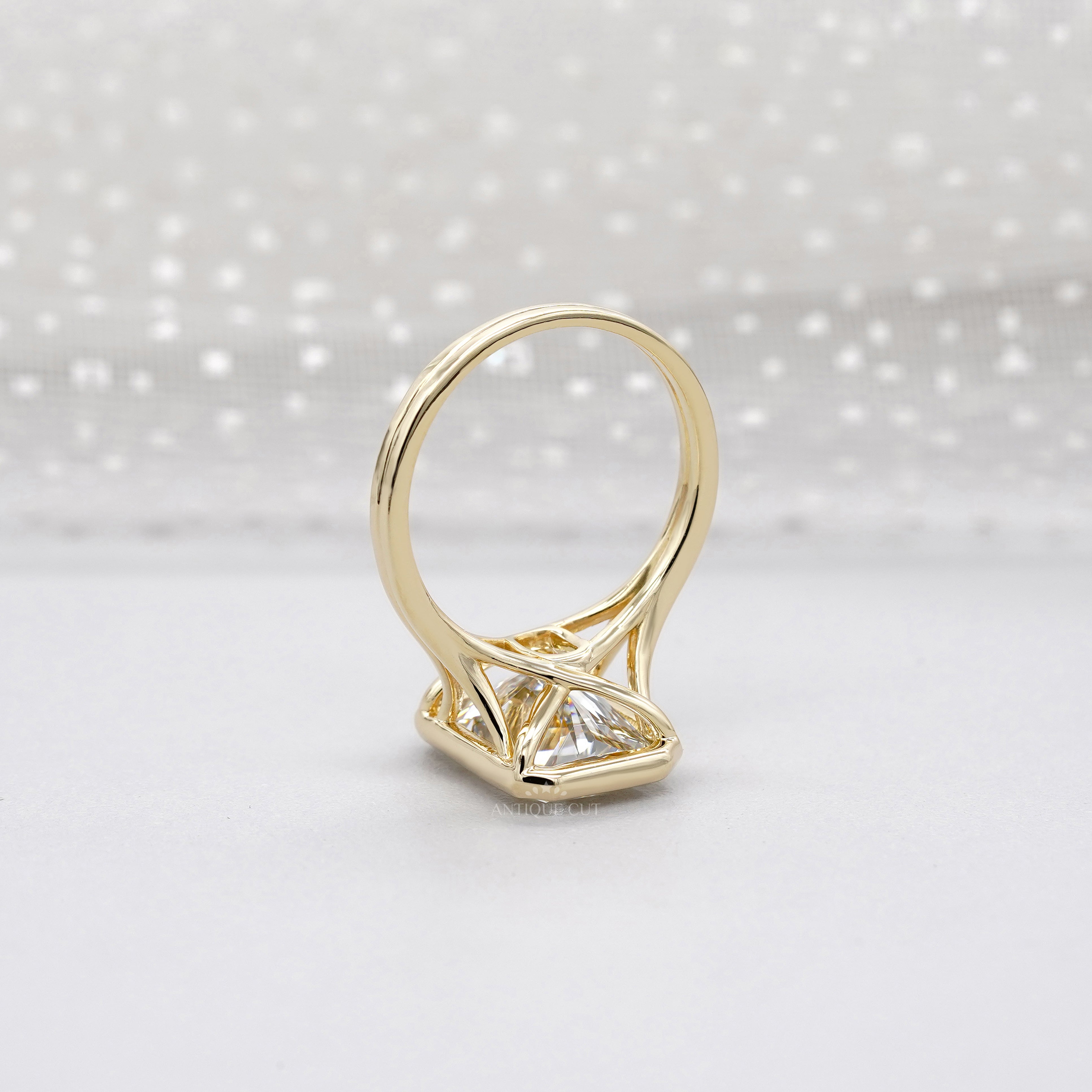 Radiant 5.00ct Lab-Grown Diamond Bezel Set Engagement Ring | IGI Certified