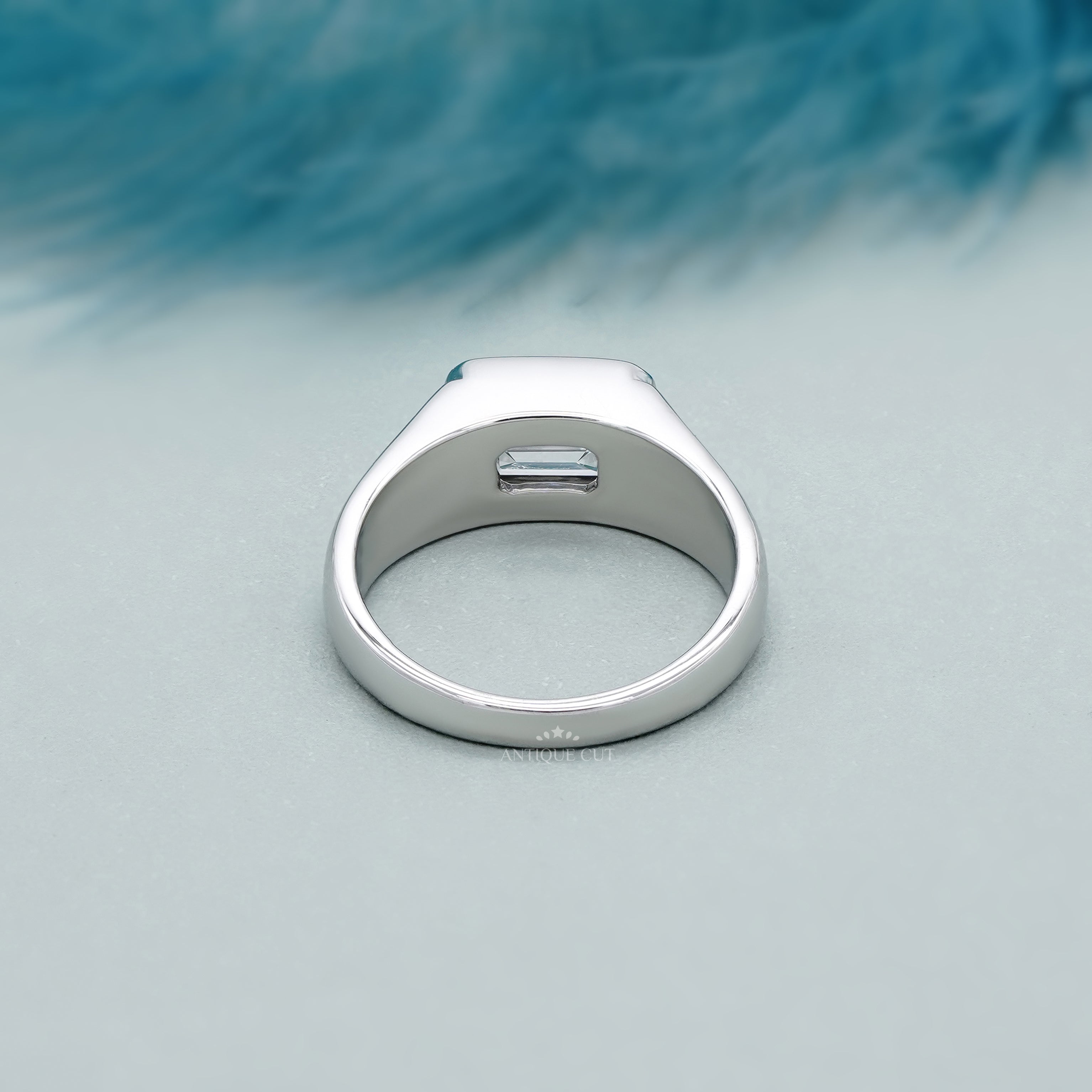 Emerald 2.50ct Lab Grown Diamond Men’s Ring in White Gold | IGI Certified