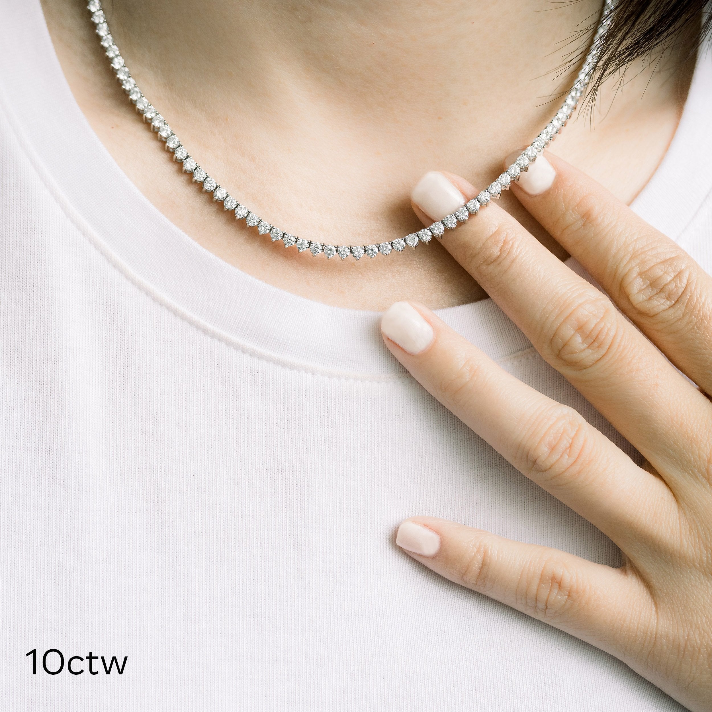 Tennis necklace Lab grown Diamond DEF Color VS+ Clarity