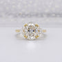 Oval Cut Diamond Engagement Ring | Three Stone Gold Ring | 2.70ct Center + 0.80ct Side Stones | Unique Anniversary Ring