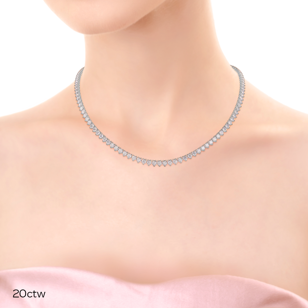 Tennis necklace Lab grown Diamond DEF Color VS+ Clarity