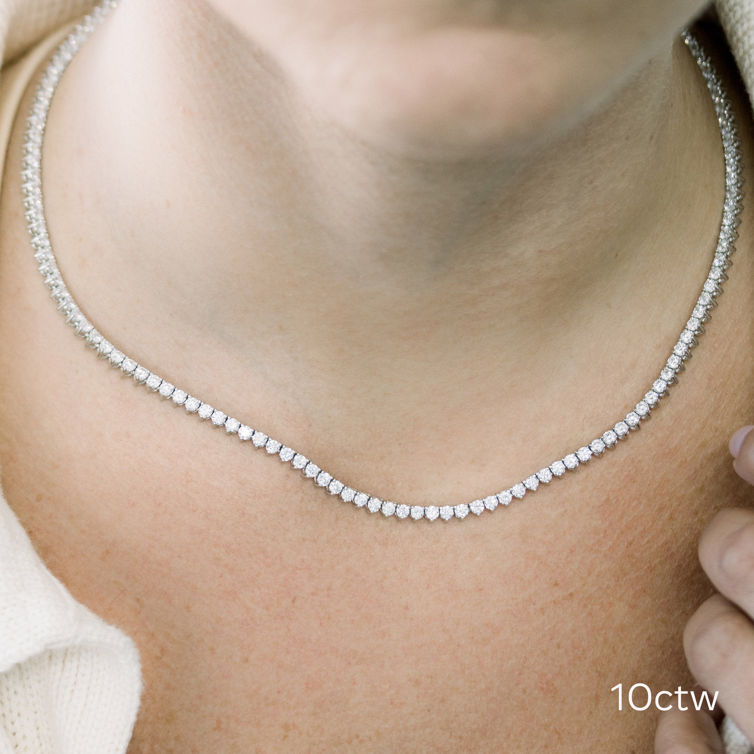 Tennis necklace Lab grown Diamond DEF Color VS+ Clarity