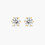 Round Lab Created Diamond Six Prong Wire Basket Stud Earring, EF Color, VS Clarity, IGI Certified
