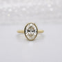Oval 2.00ct Lab Grown Diamond Bezel Set Engagement Ring in Yellow Gold | IGI Certified