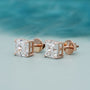 Asscher 3.00tcw Lab Grown Diamond Stud Earrings | 4 Prong | IGI Certified | DEF VVS–VS