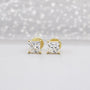 1.50tcw Princess Cut Lab Grown Diamond Stud Earrings | Yellow Gold | IGI Certified