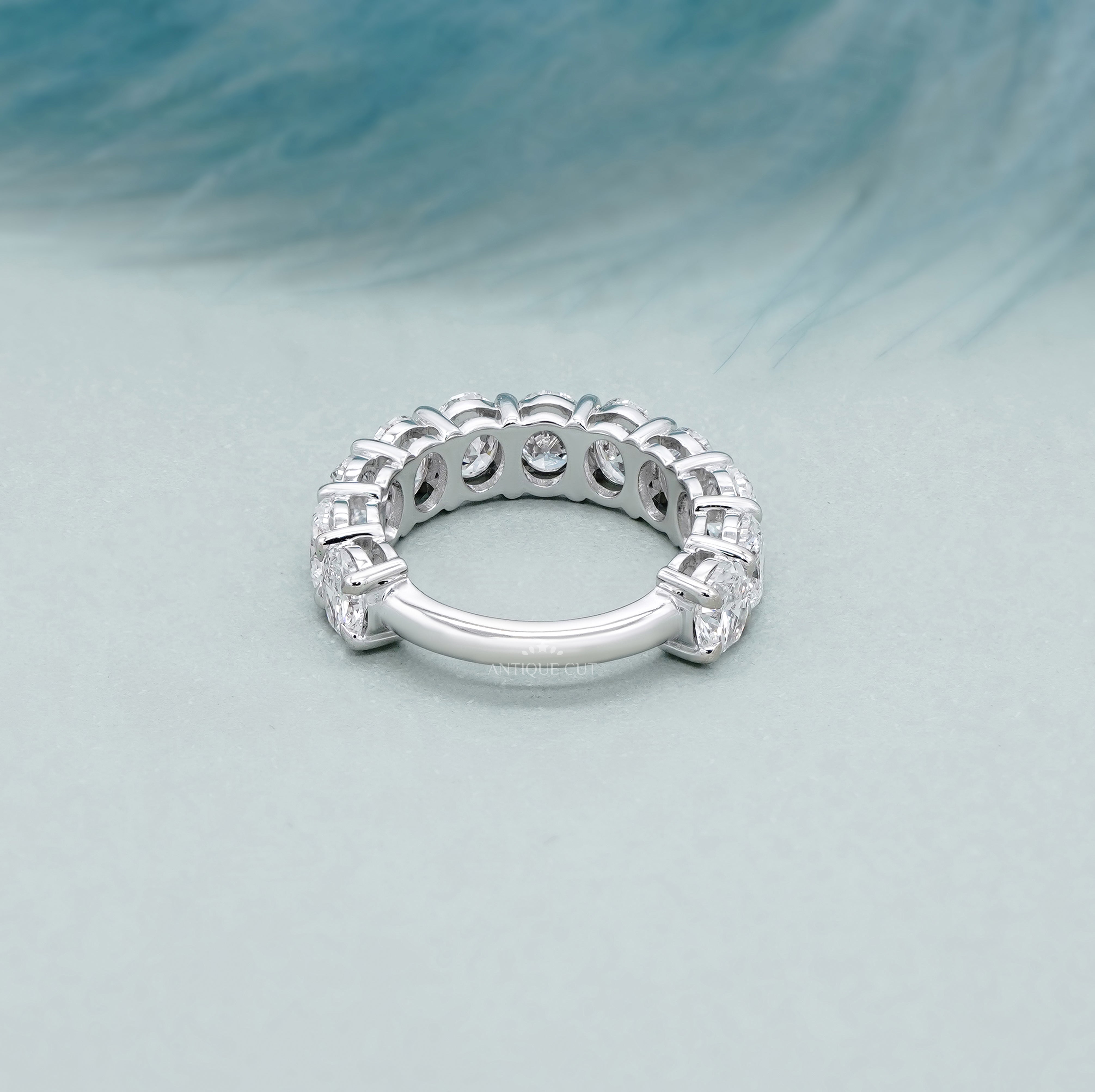3.30tcw Oval Cut Lab Grown Diamond Eternity Band | White Gold IGI Certified