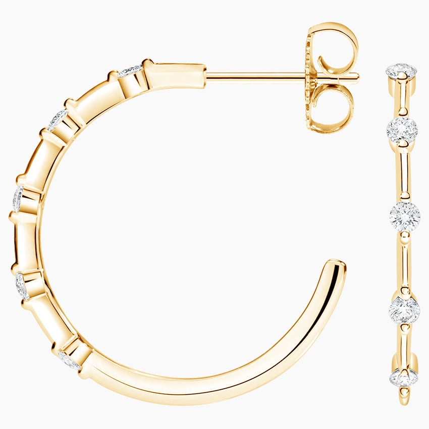 Round Lab Grown Diamond Aimee Large Diamond Hoop Earrings, EF Color, VS Clarity, IGI Certified
