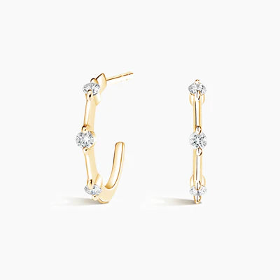 Round Lab Grown Diamond Aimee Large Diamond Hoop Earrings, EF Color, VS Clarity, IGI Certified