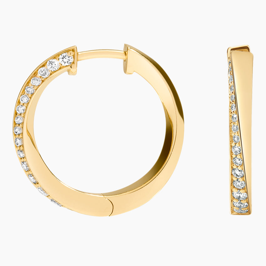 Round Lab Grown Diamond Spira Hoop Earrings, EF Color, VS Clarity, IGI Certified