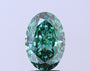 Oval 3.40tcw Fancy Vivid Green Lab Diamond Ring | 18K Yellow Gold | IGI Certified