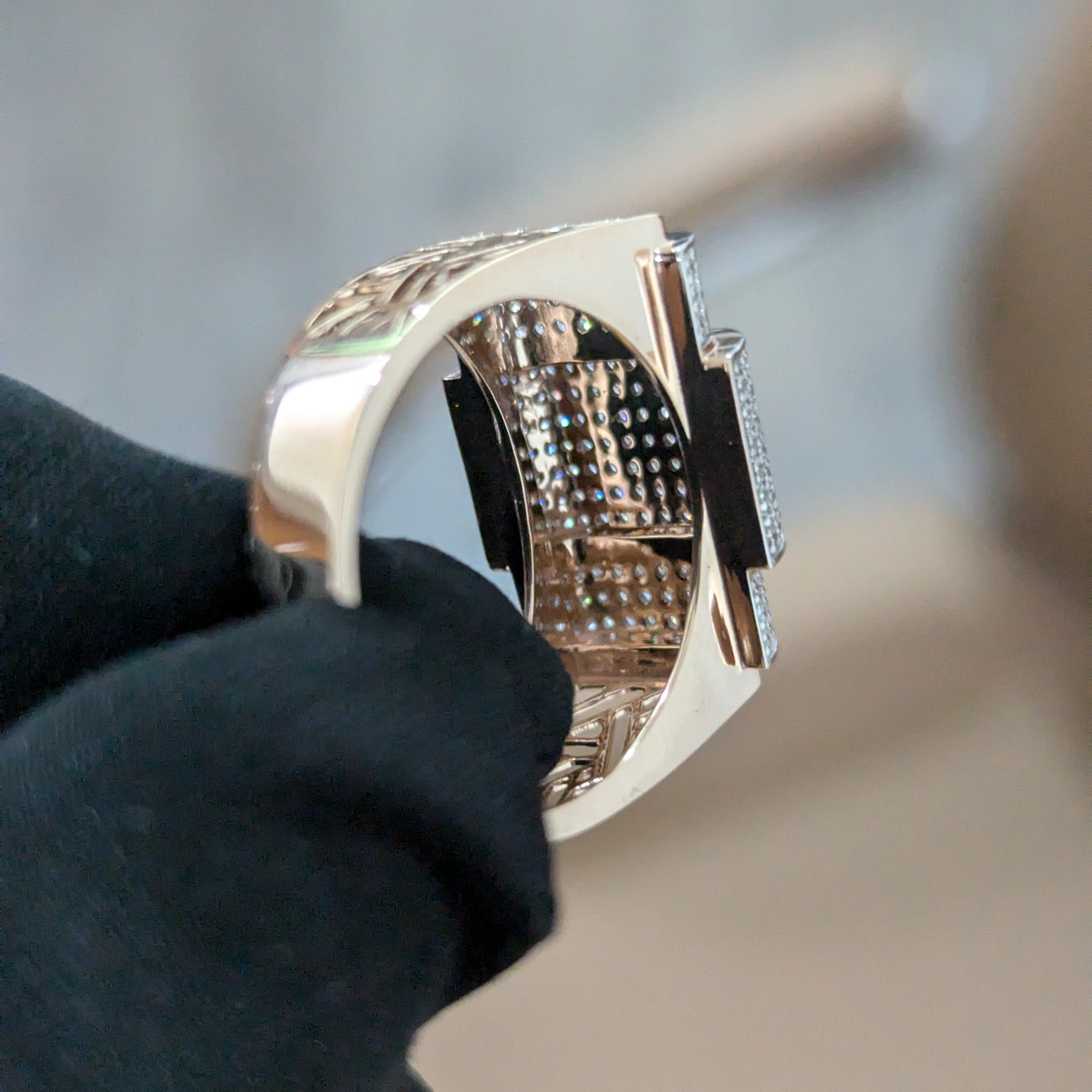 Round 1.00ct Lab Grown Diamond Pave Rose Gold Men's Ring, D-E-F Color, VVS-VS Clarity - IGI Certificate