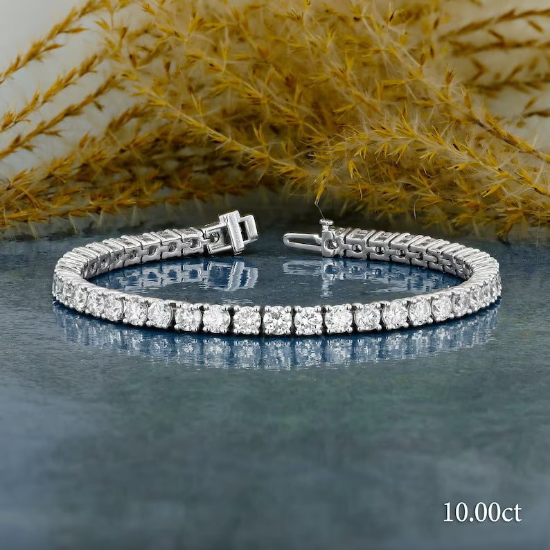 Lab Grown Diamond 4 Prong Tennis Bracelets 2ct - 10 Carat