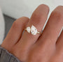 Toi Et Moi 1.65ct Lab Grown Diamond Ring | Double Pear | IGI Certified | 10k 14k 18k Gold or Platinum