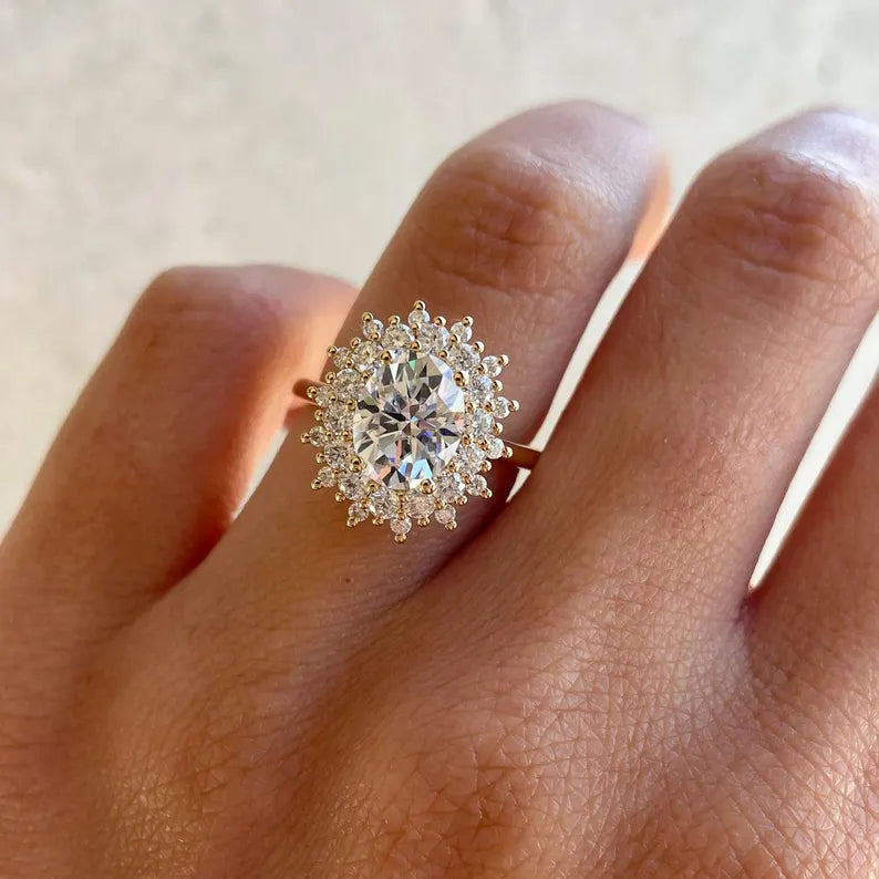 Oval 2.50tcw Lab Grown Diamond Halo-Style Engagement ring, D-E-F Color, VVS-VS Clarity, IGI Certificate