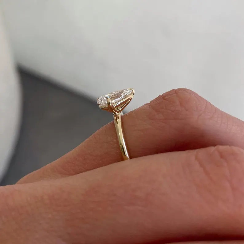 Toi Et Moi 1.65ct Lab Grown Diamond Ring | Double Pear | IGI Certified | 10k 14k 18k Gold or Platinum