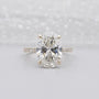 Oval Diamond Engagement Ring 5ct Center + 0.70ct Side Stones | Hidden Halo 14K Gold Setting