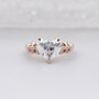 Heart Cut Engagement Ring | 3.10tcw Heart Shape Diamond | Rose Gold Romantic Engagement Ring | Vintage Inspired Solitaire Ring