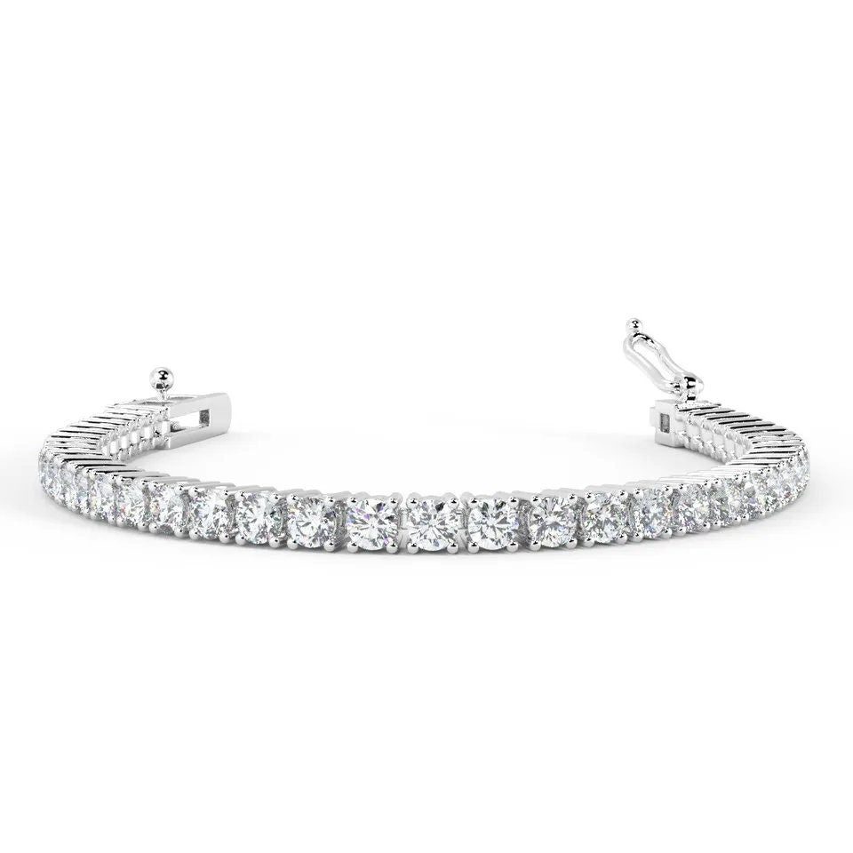 EF/VS 5.20 Ct Lab-Grown Round Diamond Tennis Bracelet for Women In White Gold, Beautiful White Diamond Bracelet