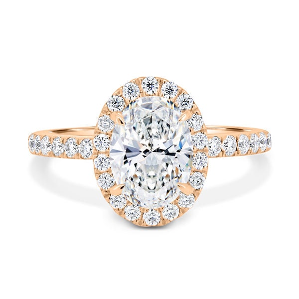 Oval 2.40tcw Lab Grown Diamond Halo Style Engagement ring, D-E-F Color, VVS-VS Clarity - IGI Certificate