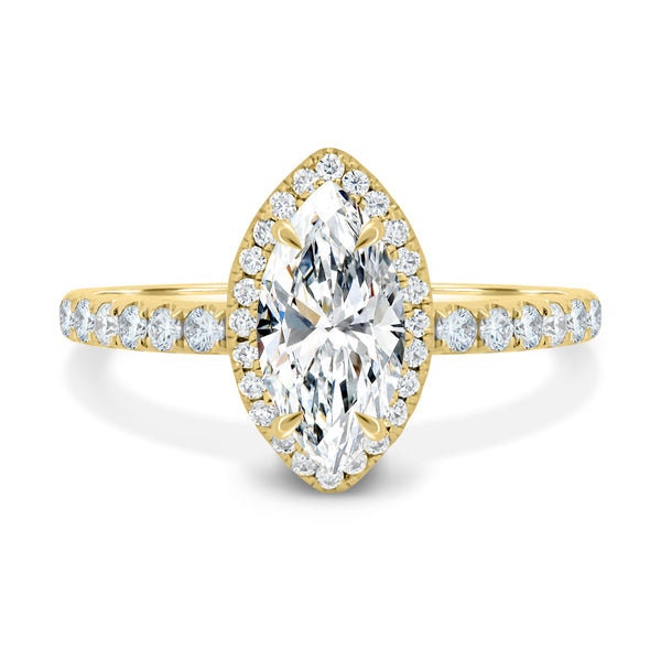 Marquise 2.50tcw Lab Grown Diamond Halo Engagement Ring, D-E-F Color, VVS - VS Clarity