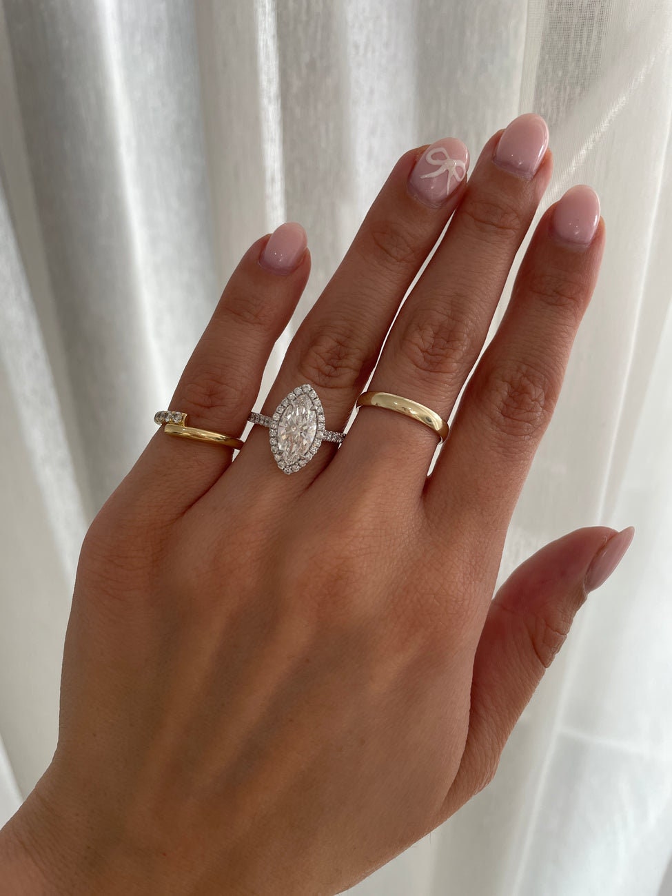 Marquise 2.50tcw Lab Grown Diamond Halo Engagement Ring, D-E-F Color, VVS - VS Clarity