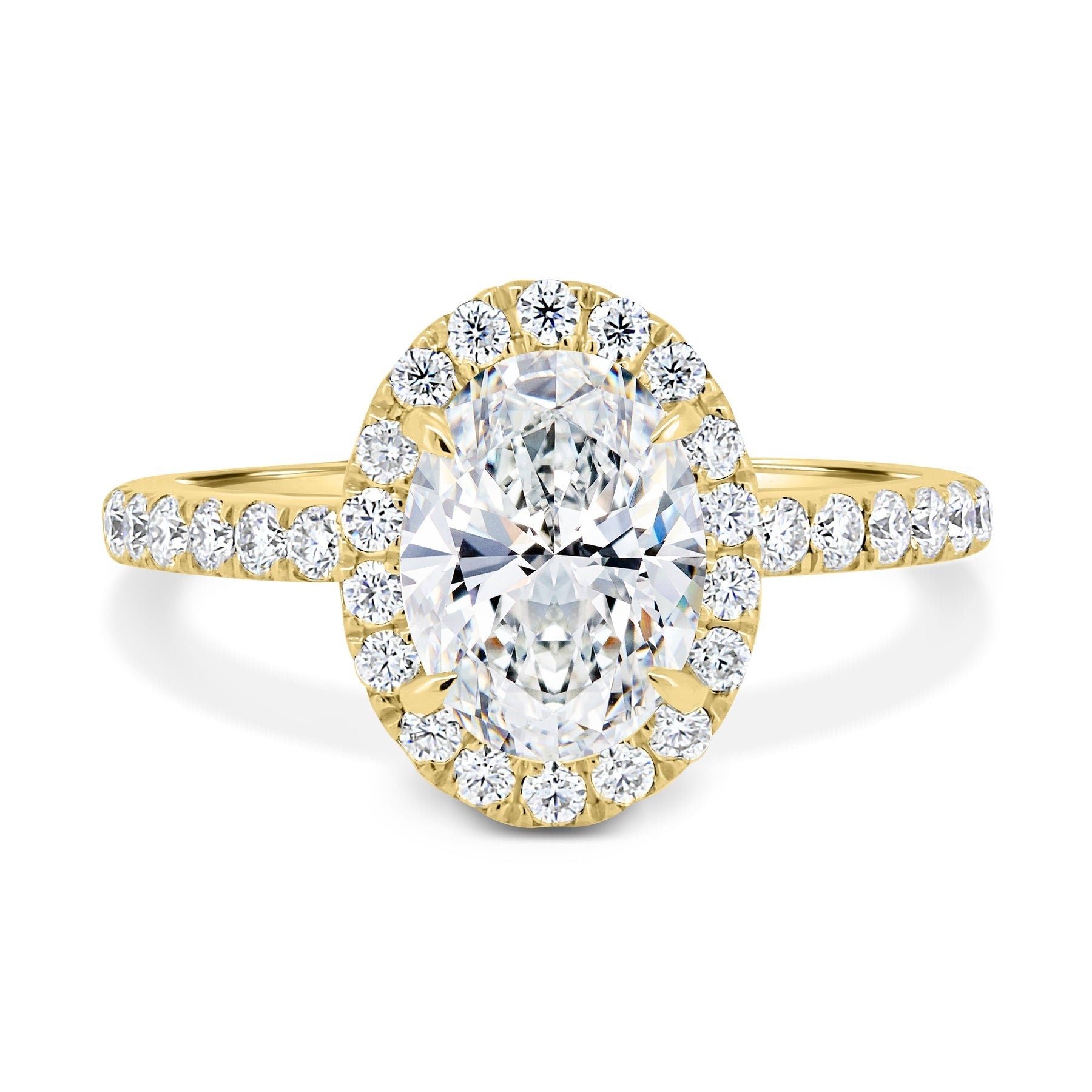 Oval 2.40tcw Lab Grown Diamond Halo Style Engagement ring, D-E-F Color, VVS-VS Clarity - IGI Certificate