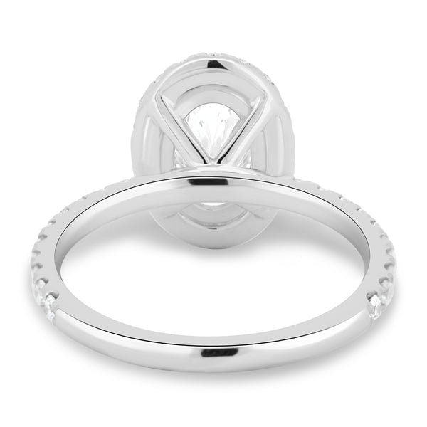 Oval 2.40tcw Lab Grown Diamond Halo Style Engagement ring, D-E-F Color, VVS-VS Clarity - IGI Certificate