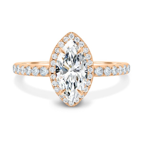 Marquise 2.50tcw Lab Grown Diamond Halo Engagement Ring, D-E-F Color, VVS - VS Clarity