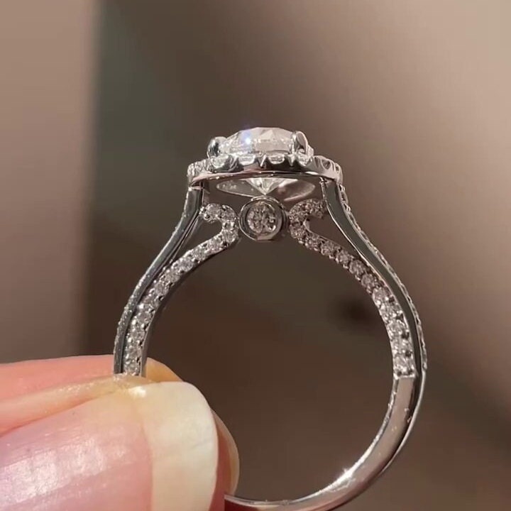 Pear 3.50tcw Lab Grown Diamond Halo Style Engagement Ring, D-E-F Color, VVS-VS Clarity - IGI Certificate