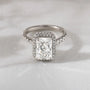 Radiant 2.70tcw Lab Diamond Halo Cathedral Ring | IGI Certified | DEF VVS–VS | Custom Gold