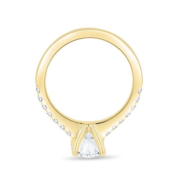 Oval 1.20tcw Lab Grown Diamond Pave Solitaire Engagement Ring, D-E-F Color, VVS-VS Clarity - IGI Certificate