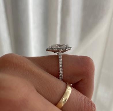 Marquise 2.50tcw Lab Grown Diamond Halo Engagement Ring, D-E-F Color, VVS - VS Clarity