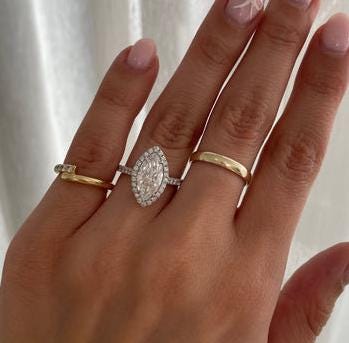 Marquise 2.50tcw Lab Grown Diamond Halo Engagement Ring, D-E-F Color, VVS - VS Clarity