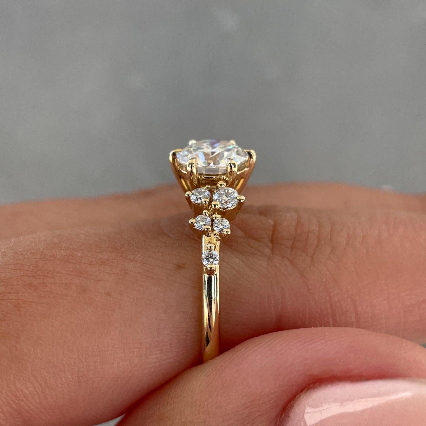 Round 2.20tcw Lab Grown Diamond Three Stone Diamond Solitaire Engagement ring, D-E-F Color, VVS-VS Clarity