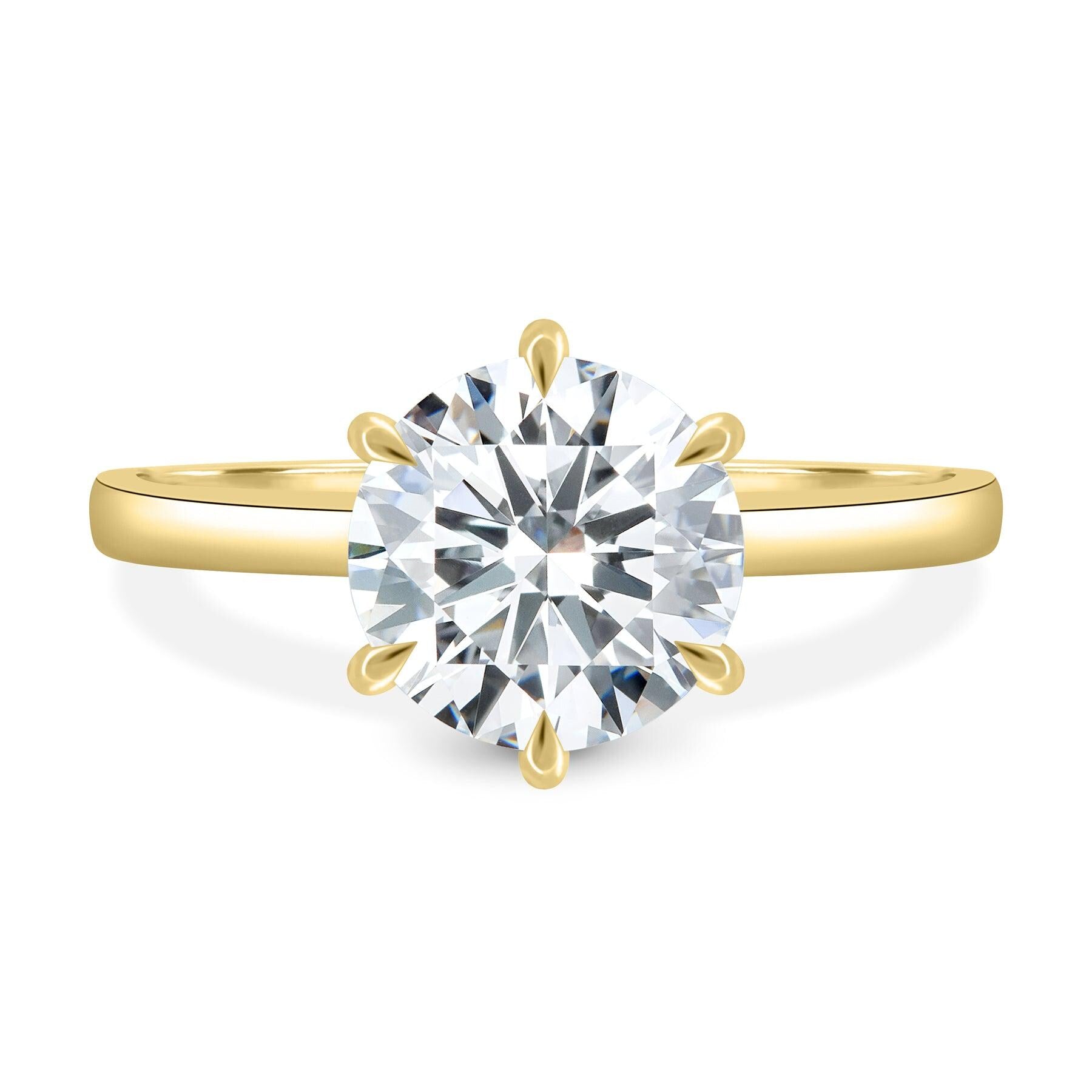 Round 2.50ct Lab Grown Diamond Solitaire Engagement ring, D-E-F Color, VVS-VS Clarity - IGI Certificate