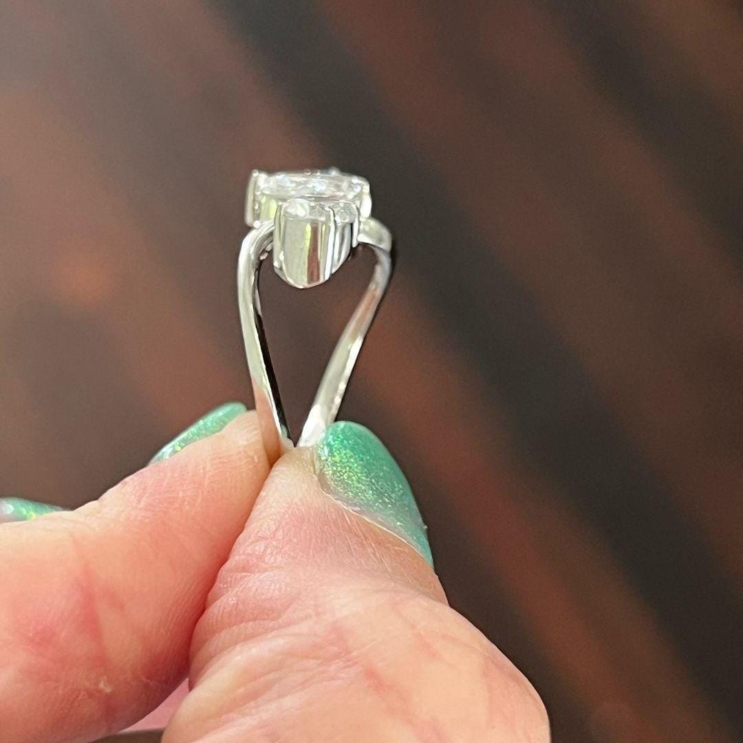 Pear And Round 1.50tcw Lab Grown Diamond Toi Et Moi Engagement Ring, D-E-F Color, VVS-VS Clarity