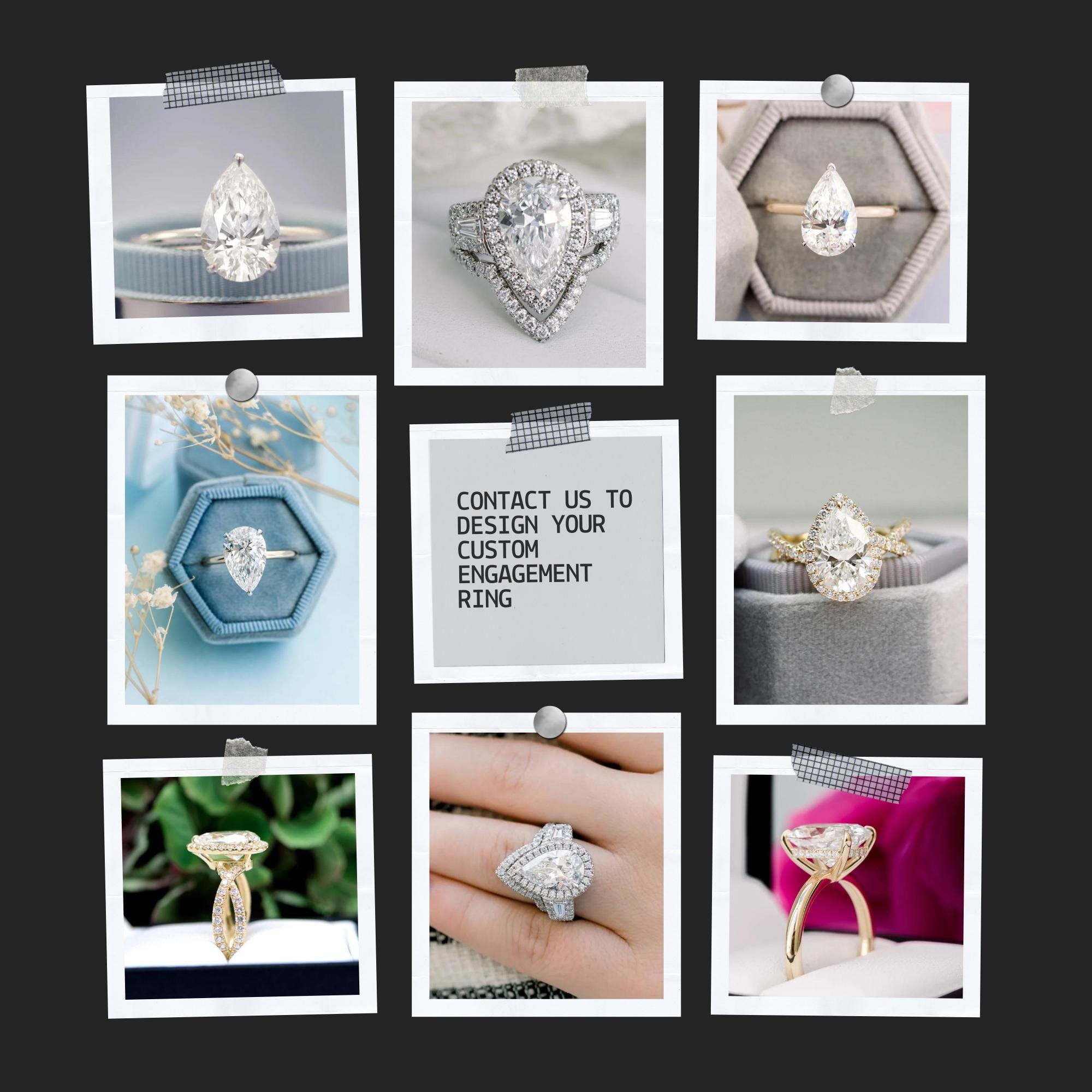 Pear And Round 1.50tcw Lab Grown Diamond Toi Et Moi Engagement Ring, D-E-F Color, VVS-VS Clarity