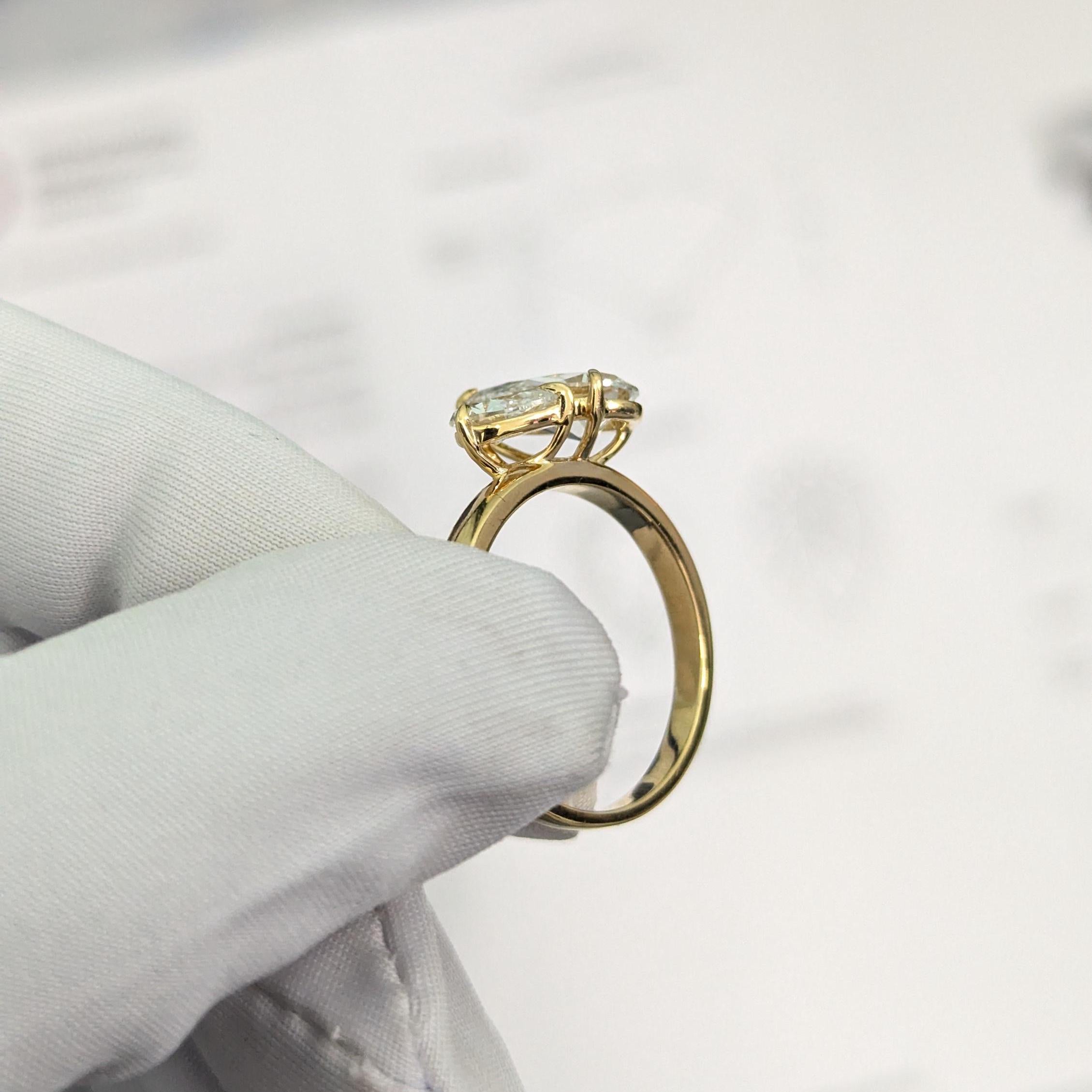 Pear 2.00tcw Lab Grown Diamond Toi et Moi Engagement Ring, D-E-F color, VVS-VS Clarity - IGI Certificate