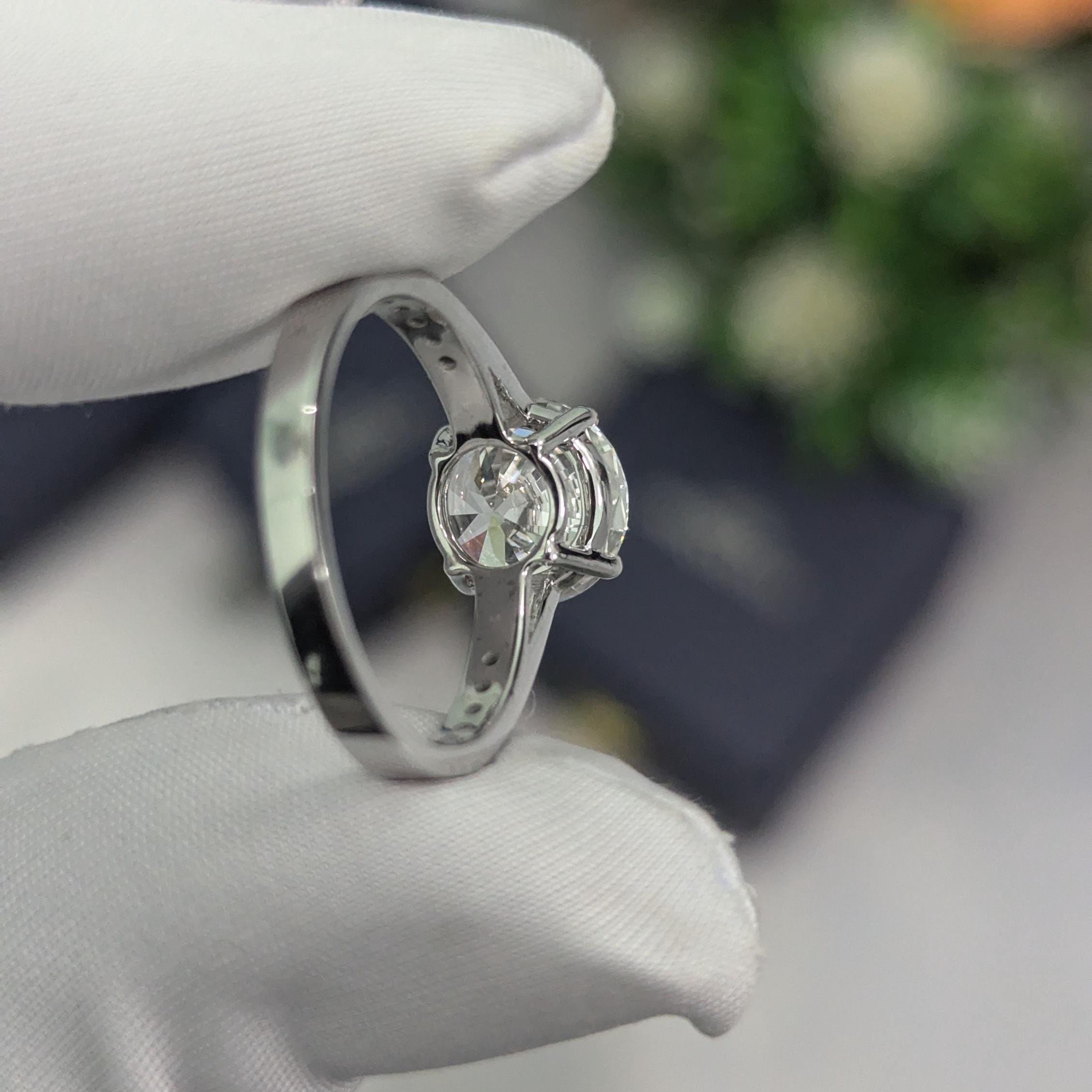 Round 3.20tcw Lab Grown Diamond Pave Channel Set Engagement Ring, D-E-F Color, VVS-VS Clarity - IGI Certificate