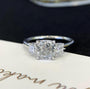 Cushion 2.50tcw Lab Diamond Three Stone Ring with Princess Sides | IGI Certified | D-E-F | VVS–VS