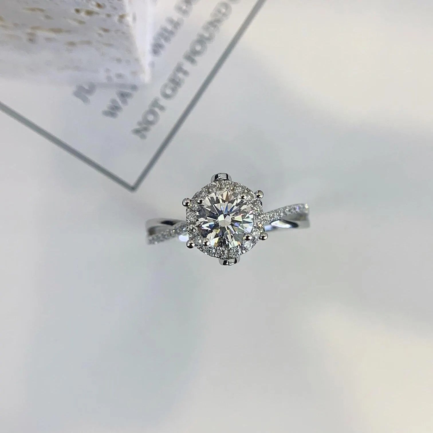 Round 1.30tcw Lab Grown Diamond Halo And Hidden Halo Split Band Engagement Ring, D-E-F Color, VVS-VS Clarity - IGI Certified