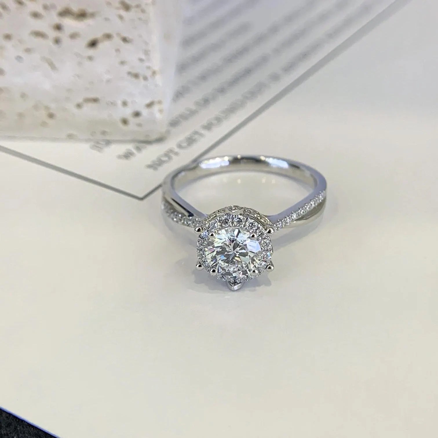 Round 1.30tcw Lab Grown Diamond Halo And Hidden Halo Split Band Engagement Ring, D-E-F Color, VVS-VS Clarity - IGI Certified