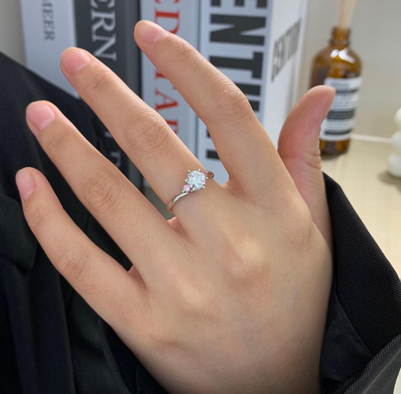 Round 1.20tcw Lab Grown Diamond Three Stone Bypass Band Engagement Ring, D-E-F Color, VVS-VS Clarity - IGI Certified