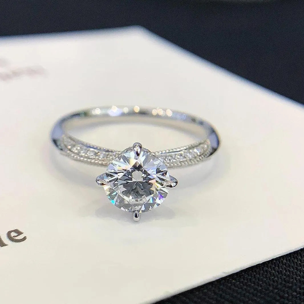 Round 1.20tcw Lab Grown Diamond Hidden Halo Solitaire Pave Engagement Ring, D-E-F Color, VVS-VS Clarity - IGI Certified