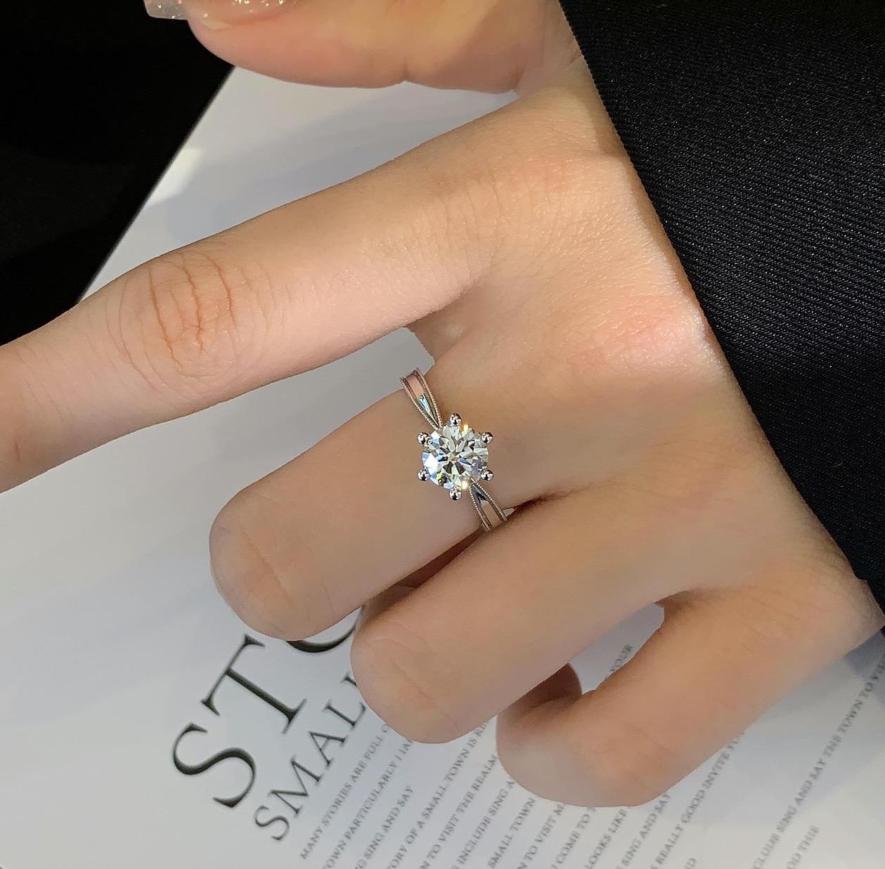 Round 1.20ct Lab Grown Diamond Simple Solitaire Basket Pave Engagement Ring, D-E-F Color, VVS-VS Clarity - IGI Certified