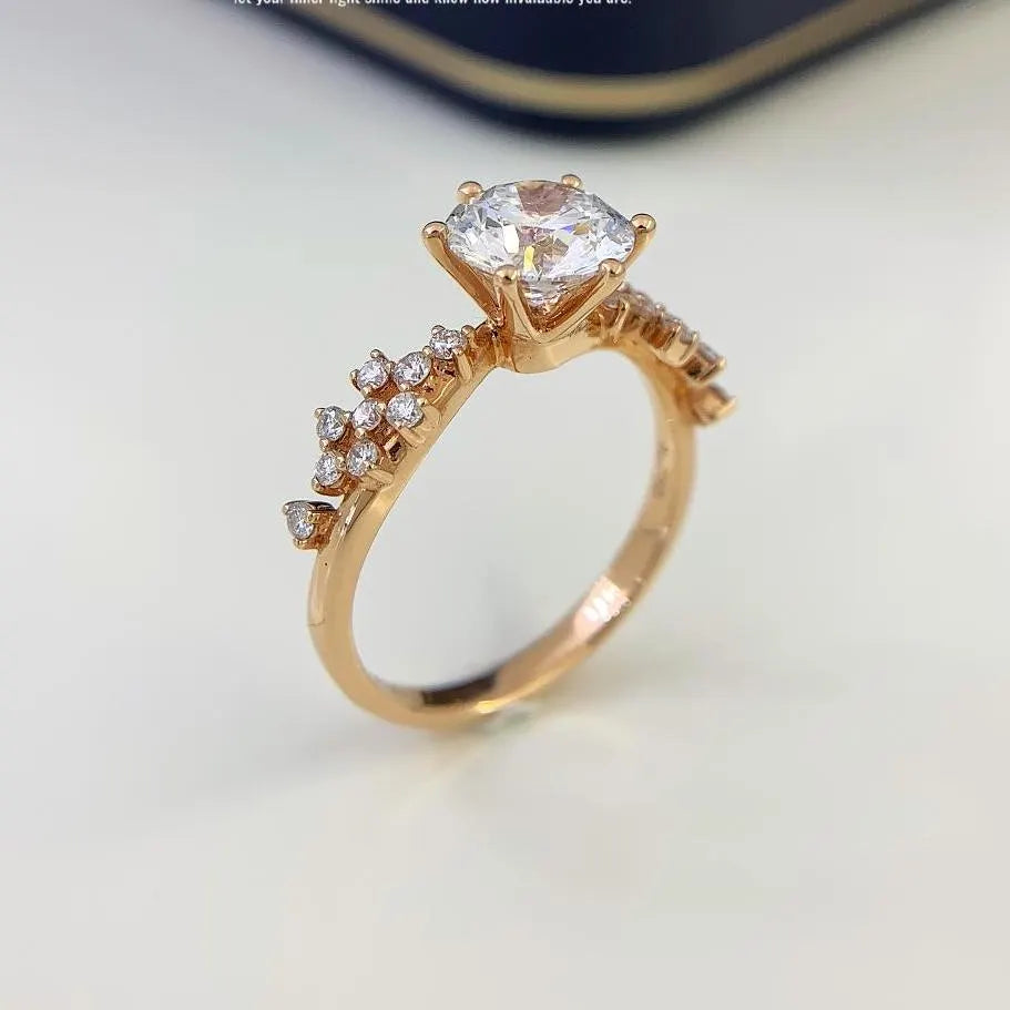 Round 1.80tcw Lab Grown Diamond 6 Prong Solitaire Pave Engagement Ring, D-E-F Color, VVS-VS Clarity - IGI Certified